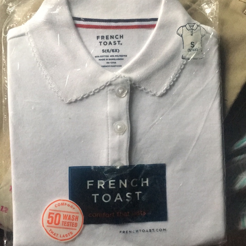 Girls French Toast short sleeve polo uniform top
